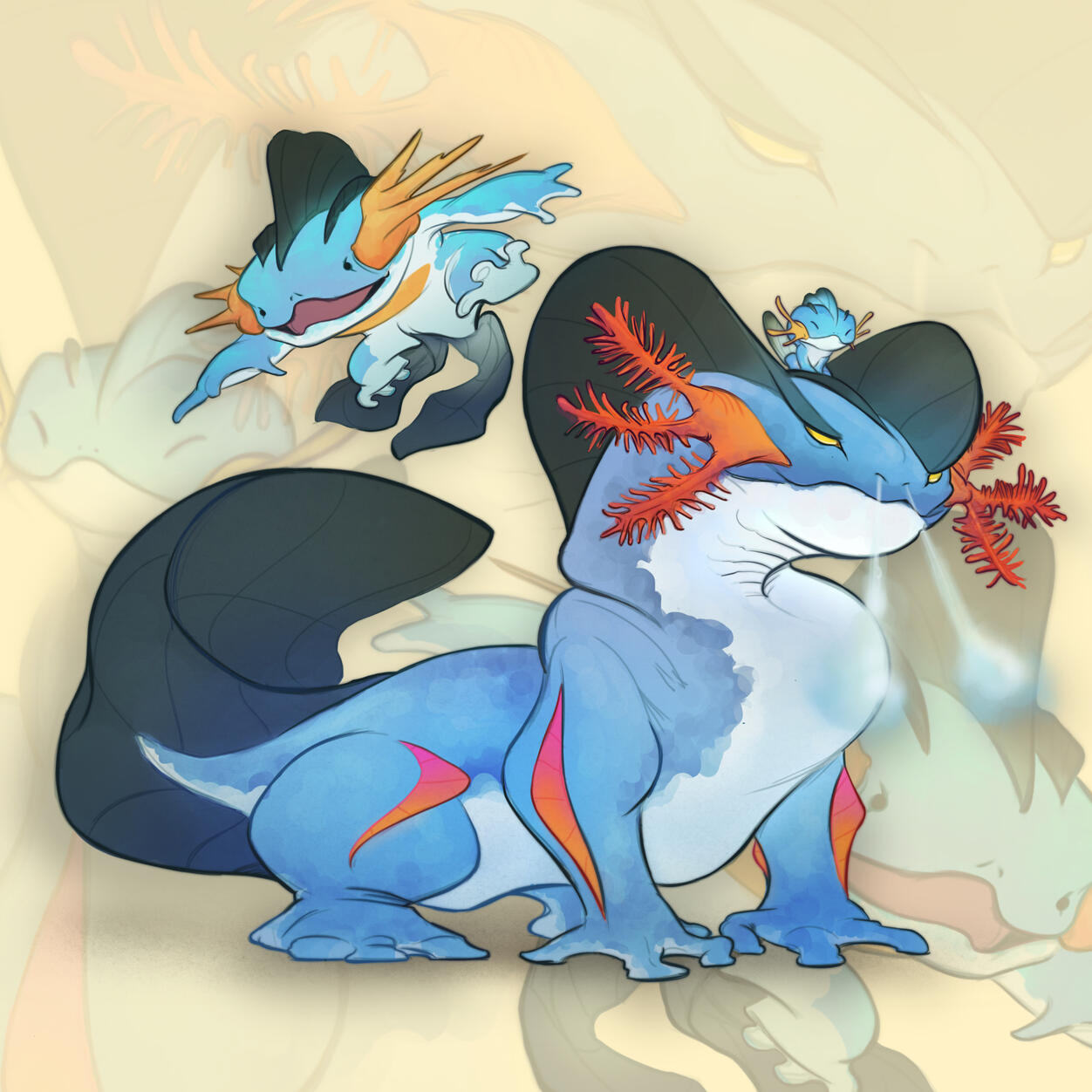 Swampert Line (Pokemon Fanart)